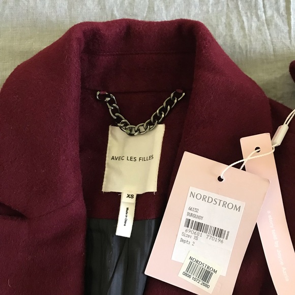 Avec Les Filles Wool Blend Menswear Coat - XS - Picture 8 of 8